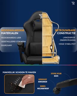 Ranqer Apollo Bureaustoel - Gaming stoel / Gaming Chair - Gamestoel - zwart — thumbnail 23