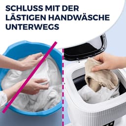 CLEANmaxx mini-wasmachine, ideaal voor onderweg | Mobiele wasmachine met 2 wasprogramma's en een centrifugeerprogramma | Opvouwbaar en stil | Voor maximaal 1 kg wasgoed | Geschikt voor kamperen en reizen — thumbnail 4