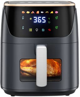 Waves- Airfryer - Airfryer oven - Airfryer XL - Friteuse - Zichtbare luchtfriteuse - Kleur zwart - Geschikt voor 4 tot 6 personen — thumbnail 1