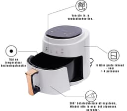 Florixa® Mini Airfryer - Airfryer - Heteluchtfriteuse - Compact - Wit - ‎26cm x 25cm x 30cm — thumbnail 6