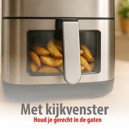 alpina Airfryer XXL - Heteluchtfriteuse 8 Liter - Air Fryer voor 6 Personen en Meer - Heteluchtoven met Digitaal Touchscreen - Instelbare Temperatuur 80 tot 200 Graden - Warmhoudfunctie — thumbnail 4