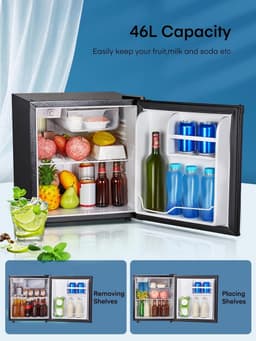 Compacte Mini Koelkast 46 Liter met Temperatuurregeling - Ideaal voor Kamer of Kantoor — thumbnail 4