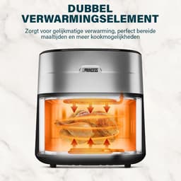 Princess 182280 Digitale Airfryer 8L - Dual heating - Dubbel verwarmingselement - 2000W - PFAS-vrij - XXL Gezinsformaat - Makkelijk schoon te maken — thumbnail 13