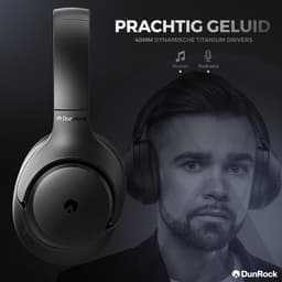 DunRock® Halo koptelefoon met ANC en multipoint - Met DunRock App voor je smartphone - draadloze bluetooth koptelefoon - met filter microfoons — thumbnail 9