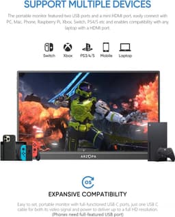Arzopa Z1RC 2.5K - Portable QHD Monitor - 100% sRGB - Hoge Kleurechtheid - 60hz - 16 inch — thumbnail 9