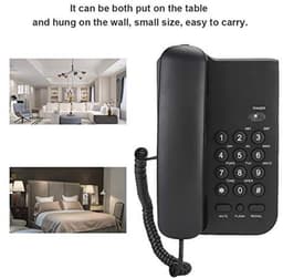 Vaste Telefoon voor Thuiskantoor en Hotel - Draagbare Engelse Telefoon (Zwart) — thumbnail 5