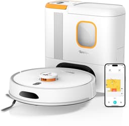 Teendow D20S Max+ Robotstofzuiger & Vachtverzorging Huisdieren – Complete Groomingkit - 3L Zelfledigend Dock, 6000Pa, Dweilfunctie, PreciSense LiDAR, App & Spraakbediening — thumbnail 2