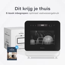Skoov Mini Vaatwasser met waterreservoir - 3 couverts - 6 wasprogramma's - 45cm - Kleine smalle vrijstaande afwasmachine - Camping - Wit — thumbnail 12