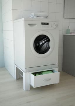 Wasmachine verhoger - Wasmachine sokkel - Wasmachine verhoger met lade - Wit - Stalen frame - Wasmachine opbouwmeubel — thumbnail 5