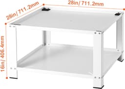 Wasmachine Sokkel, 71 X 71 X 41 Cm - Tot 299 Kg Draagvermogen - Stalen Constructie - Universele Pasvorm — thumbnail 7