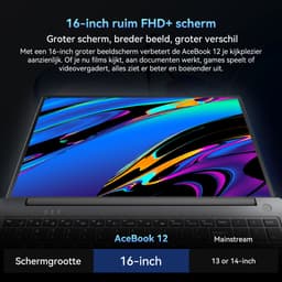 Blackview AceBook 12 Laptop - Intel Core i5-1030NG7 - 16 inch FHD - 16GB DDR4 - 512GB SSD /2 TB - Window 11 Pro Notebook - Dual Band 5G WiFi - UHD Graphics - Grijs — thumbnail 4