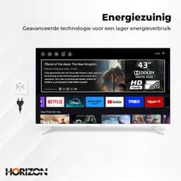 Horizon Smart TV 43 inch - LED Televisie - Diamant Serie Full HD - WiFi - Netflix - Frameless Slim Design - Wit — thumbnail 6