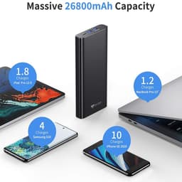 Voltero S25 - 26.800mAh powerbank - 100W Snellader - USB, USB-C - Airport/Vliegtuig Proof - Voor laptop, MacBook, Apple iPhone, Samsung Galaxy, Chromebook - Zwart — thumbnail 4