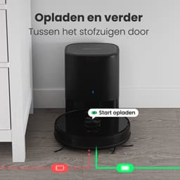 Auronic Robotstofzuiger - Met Dweilfunctie - WiFi en App - Laadstation - Huisdieren - Dweilrobot - Laser Navigatie - Automatisch Leegstation - Zwart — thumbnail 4