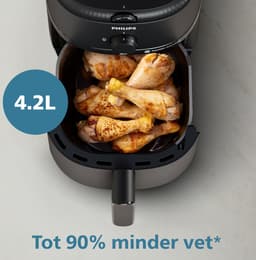 Philips 1000 Series Airfryer - NA120/00 - Draaiknopbediening - 4.2L - Tot 4 Personen - Zwart — thumbnail 5