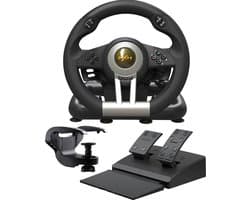 PXN - V3 Pro - Race Stuur met Pedalen & Flippers - Game Stuur - Geschikt voor PS4 - Xbox One - PC - Xbox Series X|S - PS3 - Nintendo Switch - Zwart