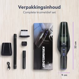 Hiton Kruimeldief snoerloos - Handstofzuiger - Auto stofzuiger - Kruimelzuiger - Oplaadstation - Zwart - 3 opzetstukken — thumbnail 6