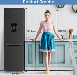 CHiQ CBM250NEBD - Koel-Vriescombinatie - 250L - No Frost - Waterdispenser - Inverter Compressor - Supervriezen - 39dB - 12 jaar garantie op compressor - Energieklasse D — thumbnail 6
