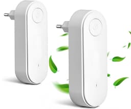 Plug in luchtreiniger-2 stuks plug in luchtreiniger kattenhaar-Luchtreiniger - mini-luchtreiniger met stekker - voor slaapkamer, huis en woonkamer, verwijdert rook en stof - wit - 11 x 3,7 cm — thumbnail 1