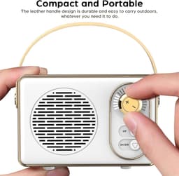 Oneay Retro Bluetooth-speaker – Vintage draagbare draadloze speaker met Bluetooth 5.0, ondersteuning voor TF-kaart, USB-stick en AUX-ingang – Paars — thumbnail 6