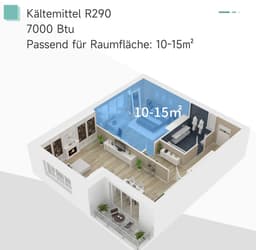 Mobiele Airconditioner 3-in-1 – Koelen, Ontvochtigen & Ventileren – 24h Timer, 2 Snelheden – 30,5 x 32,8 x 67,8 cm / 12,0 x 12,9 x 26,7 inch – Wit — thumbnail 3