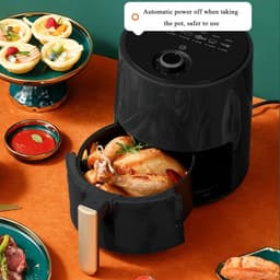 Ulisem - Airfryer - Mini airfryer - 4.5 liter - 360° circulatie - 24 menu's - Vaatwasserbestendige antiaanbakmand - Met voorverwarming en schudden - Automatische uitschakeling - Geschikt voor keuken of camping - Compact en draagbaar — thumbnail 9