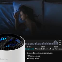 Blanc Square Luchtreiniger Pro Air Purifier - HEPA 13 filter + Koolstoffilter - 170m³/h 30m² - Zeer stille Slaapstand - Verwijdert Allergieen Hooikoorts Stof - Clean Air Slaapkamer — thumbnail 6