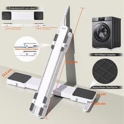 Wasmachine Onderstel - Rolonderstel Droger - Apparaten Verplaatsen - In Hoogte Verstelbaar - 30-40 cm - Wit — thumbnail 3