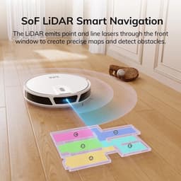 ILIF, Robotstofzuiger V20 met 5000 Pa Zuigkracht en LiDAR Navigatie – Slimme Draadloze Stofzuiger met App en Automatisch Opladen — thumbnail 6