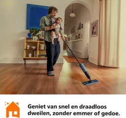 Philips OneUp Elektrische Dweil 3000 series XV3101/01 - Dweilsysteem - Vloerreiniger - Vuil water opzuigen - 1 stand - 50min dweilen - Geen emmer nodig — thumbnail 14