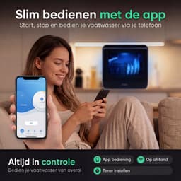 Ventux® Mini Vaatwasser Incl. App – Afwasmachine – 5 Programma’s – 900 Watt – 42,5 x 42,8 x 45,8 cm - Zwart — thumbnail 5