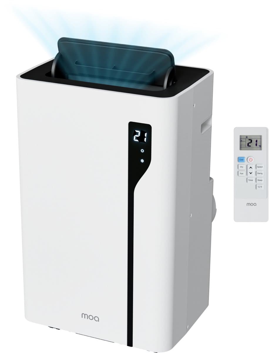MOA Mobiele Airco - 12.000 BTU - 3-in-1 - Met Afstandbediening - Tot 35m² - Airconditioner met Ontvochtigingsfunctie - Raamafdichtingskit - Wit — afbeelding 1