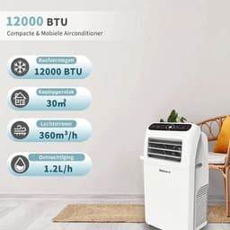 Archi mobiele airco – Airco - met uitlaatslang – 3-in-1 – inclusief afstandsbediening – draagbare airco voor thuis & kantoor - Wit — thumbnail 3