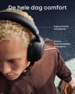 soundcore Space 2 by Anker, Active Noise Cancelling Koptelefoon, Comfortabele Pasvorm, 50H Speeltijd, LDAC Hi-Res Draadloze Audio, Dual Connection, Helderre Gesprekken, Bluetooth 6.1, Nap Mode, Draagdetectie — thumbnail 9