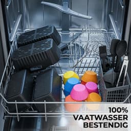 Somstyle Accessoires Set Geschikt voor Philips Dual Basket 3000 & 5000 Dubbele Airfryer - 23-Delig - Cup Cake Bakvorm - Heteluchtfriteuse Mandje - Zwart — thumbnail 6