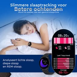 Evy24 Smartwatch Pro 42mm - Smartwatch Dames - Horloge met Belfunctie - Sporthorloge Dames - AMOLED - Bloeddrukmeter - Stappenteller - Android en iOS - Zwart — thumbnail 7