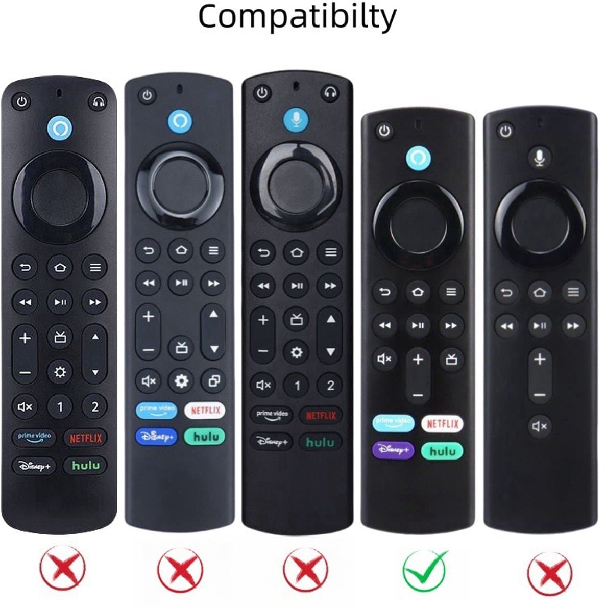 Geschikt voor Amazon Alexa Voice Remote (3e generatie) — Glow-in-the-dark siliconen beschermhoes — 2-pack (groen + lichtblauw) — afbeelding 1