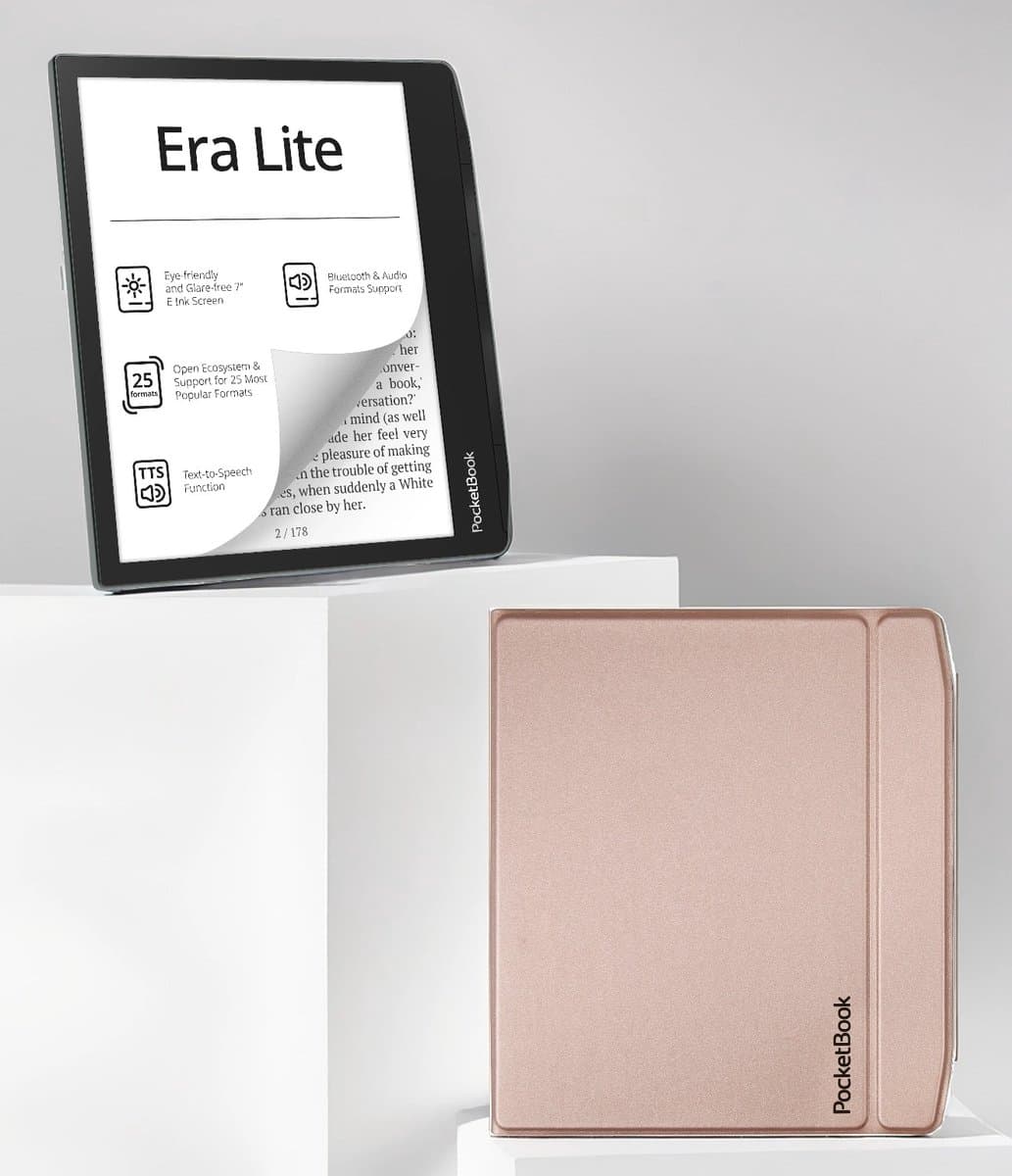 PocketBook Era Lite - 7 inch - Stone Green met Beige Flip Cover - Voordeelbundel — afbeelding 1
