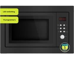 Exquisit EMW2546HIBLACK - Combi magnetron - Inbouw - 5 Jaar Garantie - 25 liter - Zwart