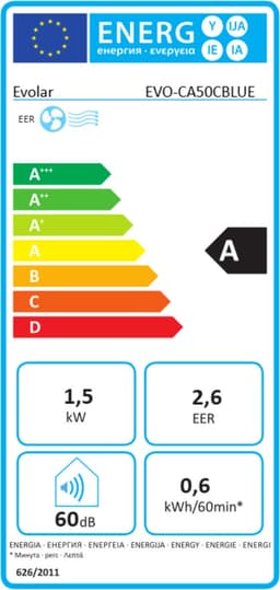 Evolar Mobiele Airco - Caravan / Camping / Tent - 5200 BTU - Mini Airco - EVO-CA50CBL — thumbnail 2
