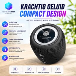Draadloze Draagbare Luidspreker 10W Speaker RGB LED Draadloos & Wireless Fusion Pack M3 – Draagbare Bluetooth Speaker 10W | Waterdicht | RGB LED | Hifi Bas | BT/USB/TF/FM | Outdoor Wireless Speaker-Kerstcadeau-Nieuwjaar-2026-Verjaardag- — thumbnail 13
