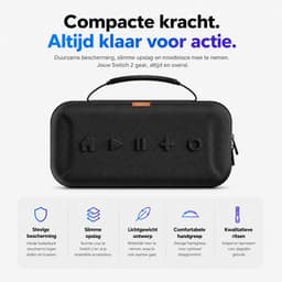 Sounix Case Geschikt voor Nintendo Switch 2 - Ingebouwde standaard - Hoesje Geschikt voor Switch 2 - Beschermhoes - Opbergtas - Zwart — thumbnail 6