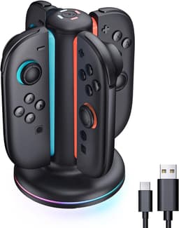 PlayCool Nintendo Switch 2 Accessoirebundel – Complete Reisset met Draagtas, RGB Oplaadstation voor Joy-Cons & Screenprotector met Installatietray — thumbnail 2