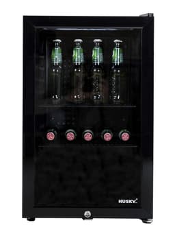 Husky KK70-BK-NL-HU - Dranken koeler - Barkoelkast - 71 Liter - Horeca - Met Glazen Deur - Zwart — thumbnail 1