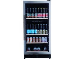 Bierkoelkast Bamberg - glazen deur met RVS rand - 192 flessen - Koelkast horeca - Bier koelkast voor Thuis - Flessenkoelkast- Drank koelkast - Bierkast