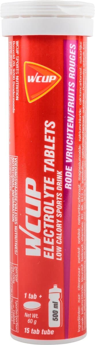 Wcup Sport Electrolyte Tablets Rode Vruchten (15 x 4,2g) — afbeelding 1