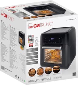 Clatronic FR 3747 H hetelucht-friteuse, olie- en vetvrij, 11 liter, sensor touchbediening, LED-display, zwart — thumbnail 8