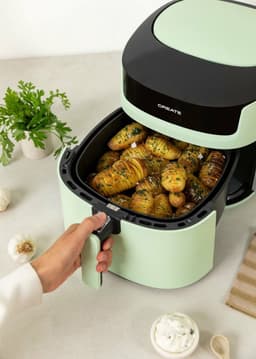 CREATE Fryer Air Pro Large Enkel 6,2 l Vrijstaand 1800 W Heteluchtfriteuse Zwart, Lichtgroen — thumbnail 5