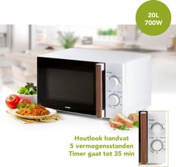 DOMO DO2720 Microgolfoven / Magnetron solo - 20L - 700W - houtlook — thumbnail 3