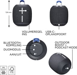 Ultimate Ears WONDERBOOM 4 - Draadloze Speaker - Bluetooth - Zwart — thumbnail 8